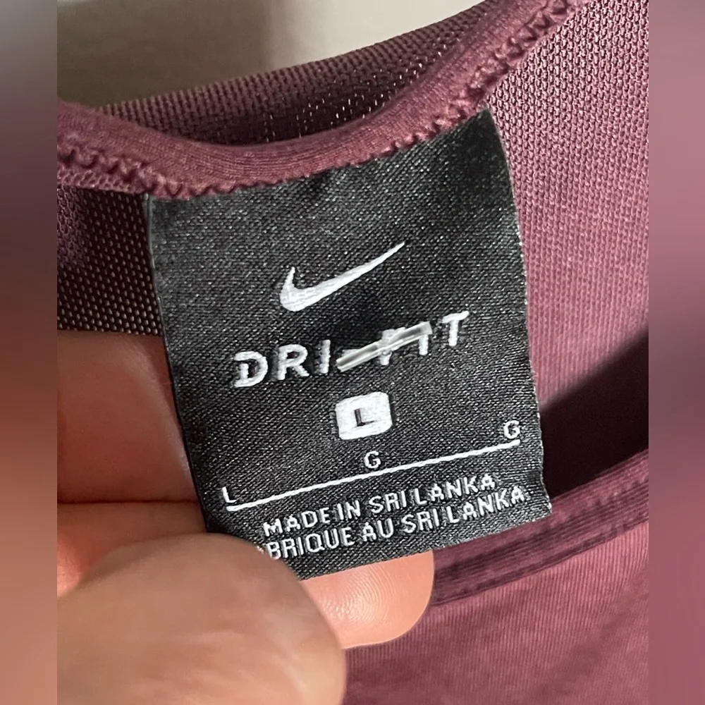 Nike Pro burgundy mesh yoga workout tank top L - Picture 4 of 6